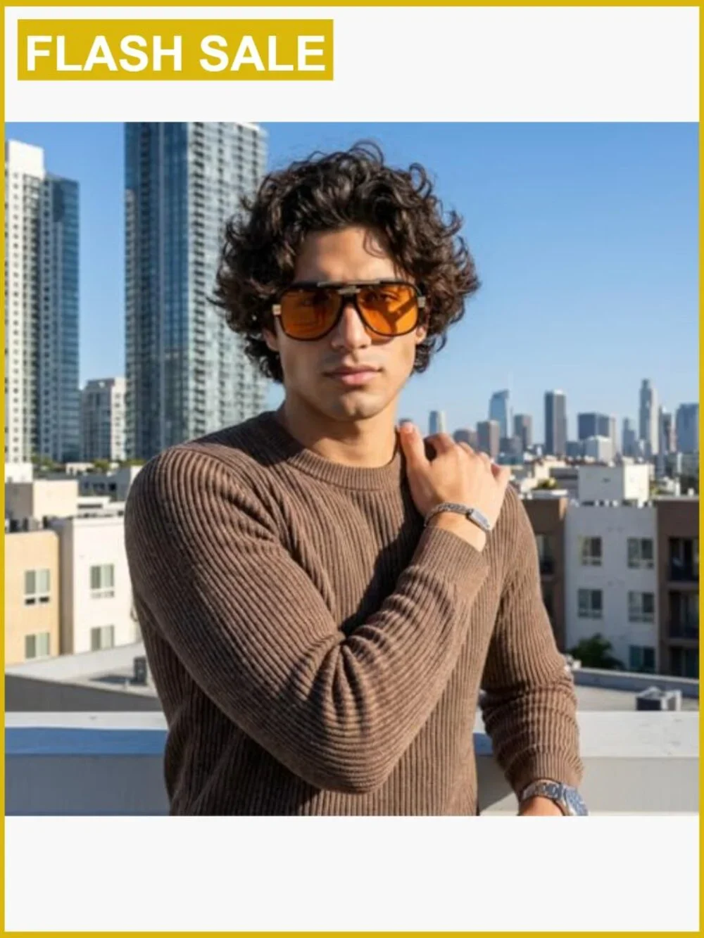 Oversized Square Aviator Sunglasses Retro Frame Men Women